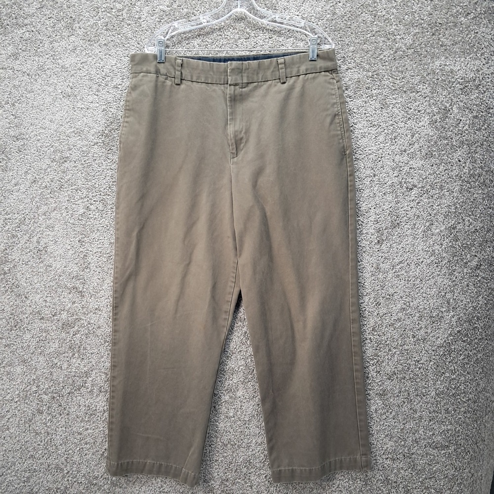 Dockers Men Stain Defender Flat Front Chino Pants Olive Brown 36x30 Cotton 7052